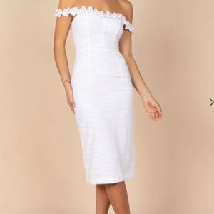 Petal & Pup White Off the Shoulder Dress